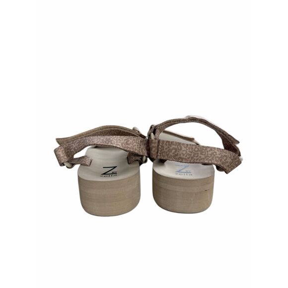 Zella Sandals Womens Size 6 Tan Leopard Print Lightweight Platform - Picture 5 of 6